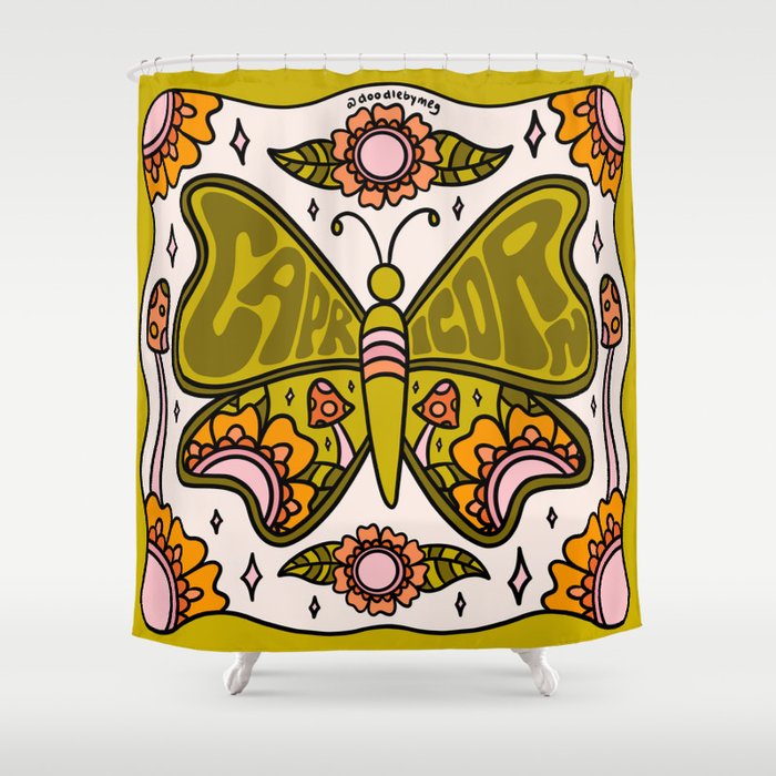 Capricorn Butterfly Shower Curtain Gallery Image 1
