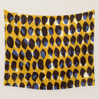Pure Strokes #1 / Yellow & Blue Pattern Wall Tapestry Gallery Image 4
