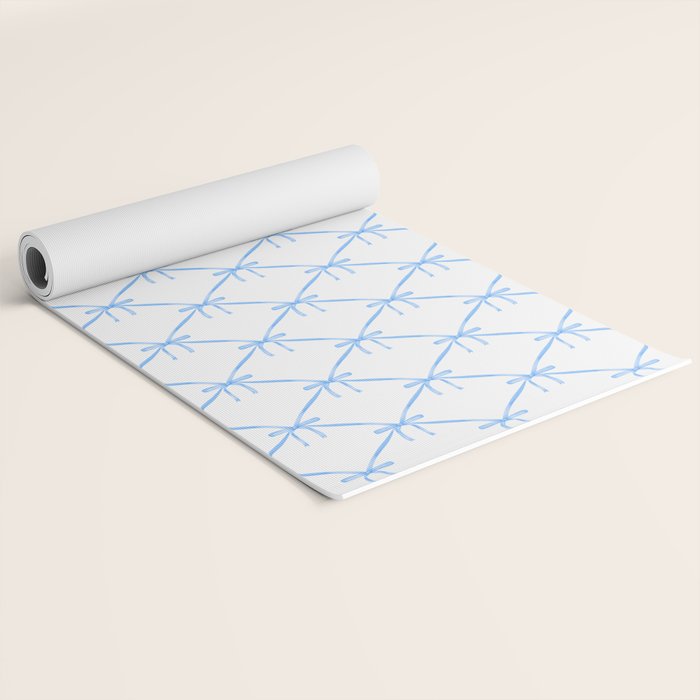 Bows & Ribbons Pattern VII Baby Blue Yoga Mat Gallery Image 2