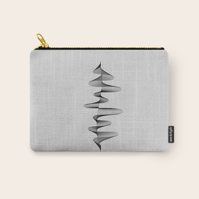 Abstract 80s Soundwave Art Music Audio black and white Musical design home wall bedroom decor Art Pr Carry All Pouch Gallery Image 1