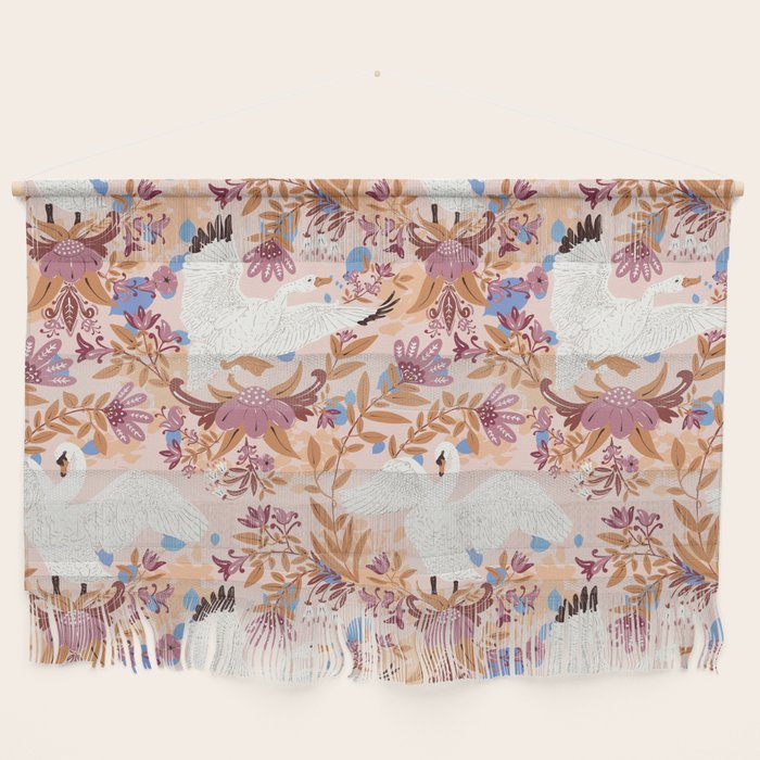 Elegant Swans in Bloom Wall Hanging Gallery Image 1