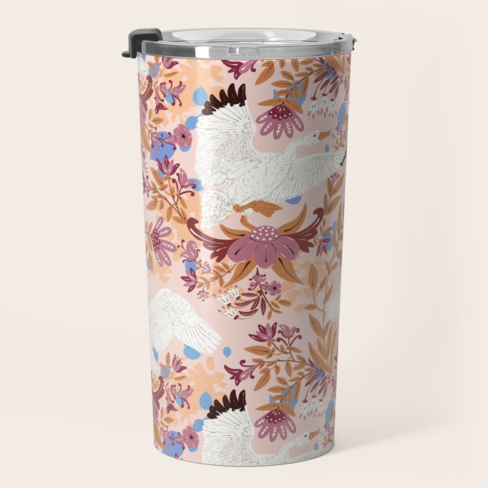 Elegant Swans in Bloom Travel Mug Gallery Image 3