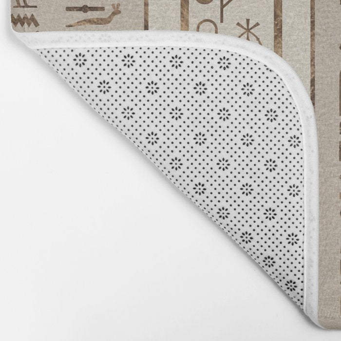 Egyptian hieroglyphs Pastel Gold Bath Mat Gallery Image 2