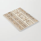Egyptian hieroglyphs Pastel Gold Notebook Gallery Image 3