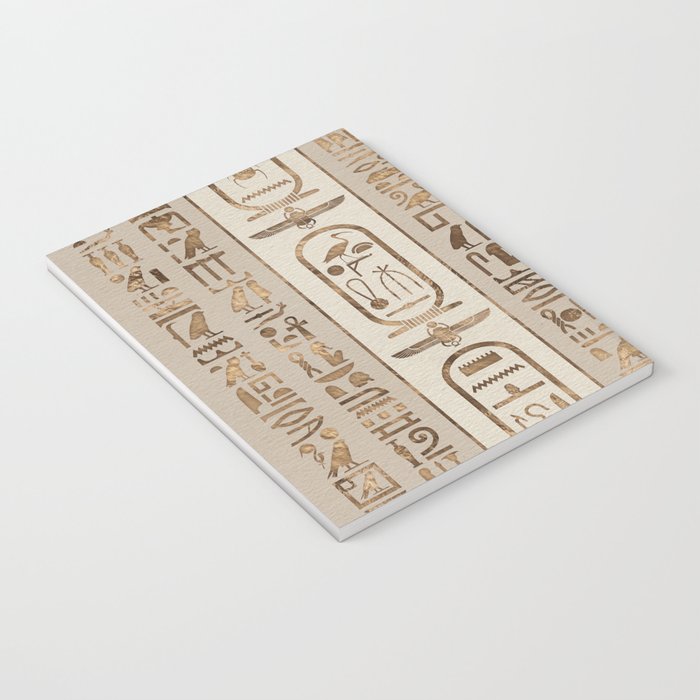Egyptian hieroglyphs Pastel Gold Notebook Gallery Image 3