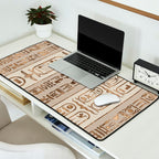 Egyptian hieroglyphs Pastel Gold Desk Mat Gallery Image 2