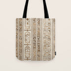 Egyptian hieroglyphs Pastel Gold Tote Bag Gallery Image 1