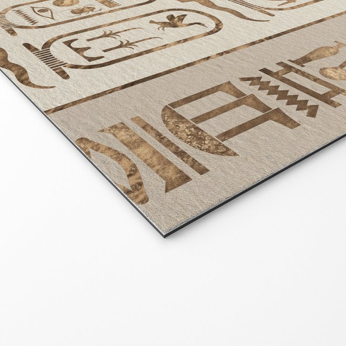 Egyptian hieroglyphs Pastel Gold Welcome Mat Gallery Image 2