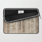Egyptian hieroglyphs Pastel Gold Laptop Sleeve Gallery Image 2