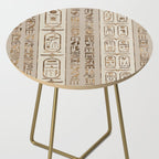 Egyptian hieroglyphs Pastel Gold Side Table Gallery Image 2