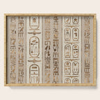 Egyptian hieroglyphs Pastel Gold Serving Tray Gallery Image 1