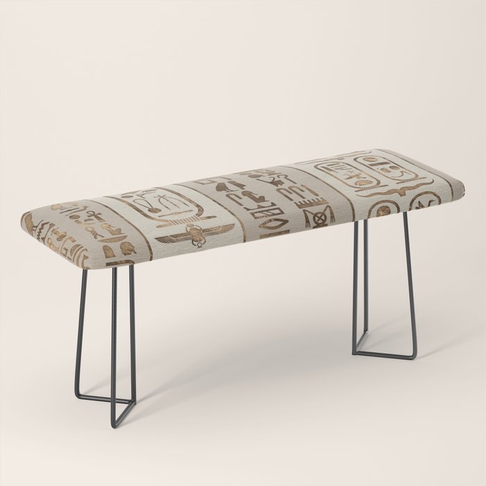 Egyptian hieroglyphs Pastel Gold Bench Gallery Image 1