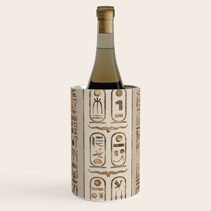 Egyptian hieroglyphs Pastel Gold Wine Chiller Gallery Image 3