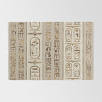 Egyptian hieroglyphs Pastel Gold Rug Gallery Image 2