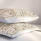 Egyptian hieroglyphs Pastel Gold Pillow Sham Gallery Image 3