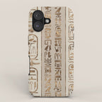 Egyptian hieroglyphs Pastel Gold iPhone Case Gallery Image 1