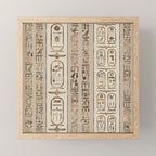 Egyptian hieroglyphs Pastel Gold Mini Art Print Gallery Image 1