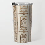 Egyptian hieroglyphs Pastel Gold Travel Mug Gallery Image 3