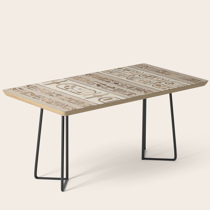 Egyptian hieroglyphs Pastel Gold Coffee Table Gallery Image 1