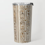 Egyptian hieroglyphs Pastel Gold Travel Mug Gallery Image 2