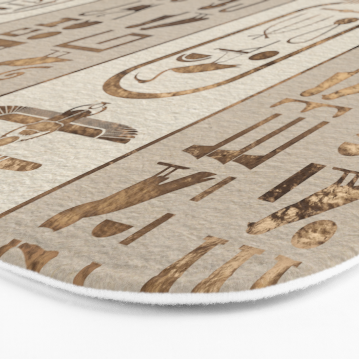 Egyptian hieroglyphs Pastel Gold Bath Mat Gallery Image 3