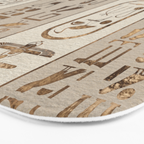 Egyptian hieroglyphs Pastel Gold Bath Mat Gallery Image 3