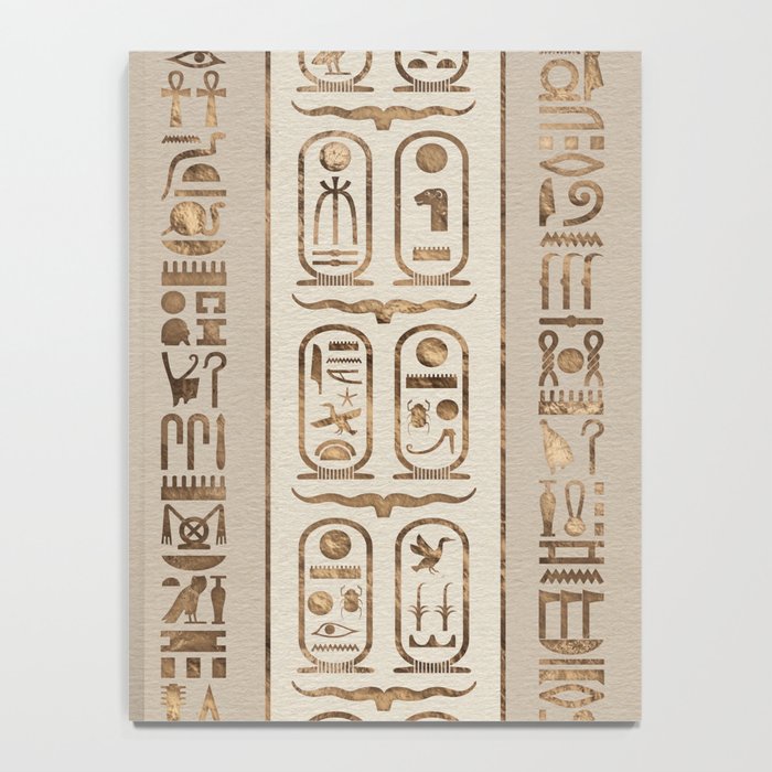 Egyptian hieroglyphs Pastel Gold Notebook Gallery Image 4