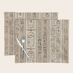 Egyptian hieroglyphs Pastel Gold Placemat Gallery Image 1