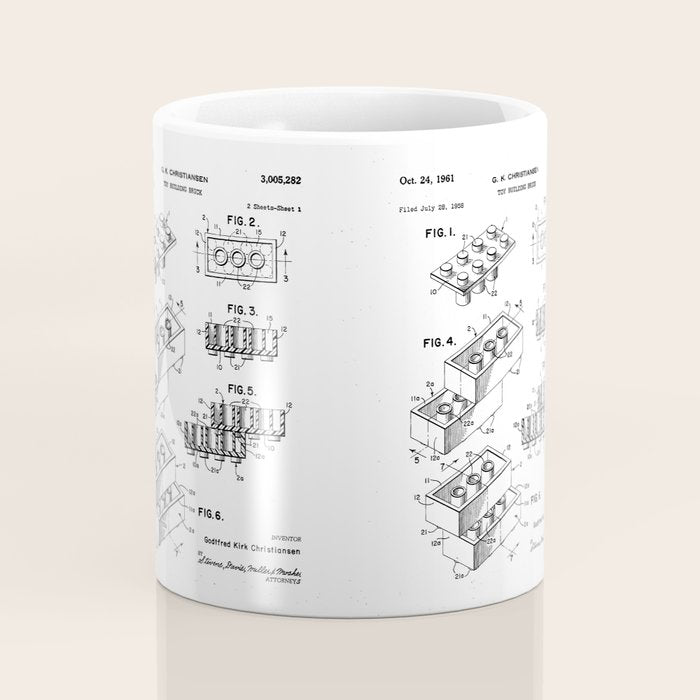 Legos Patent - Legos Brick Art - Blueprint Coffee Mug Gallery Image 4