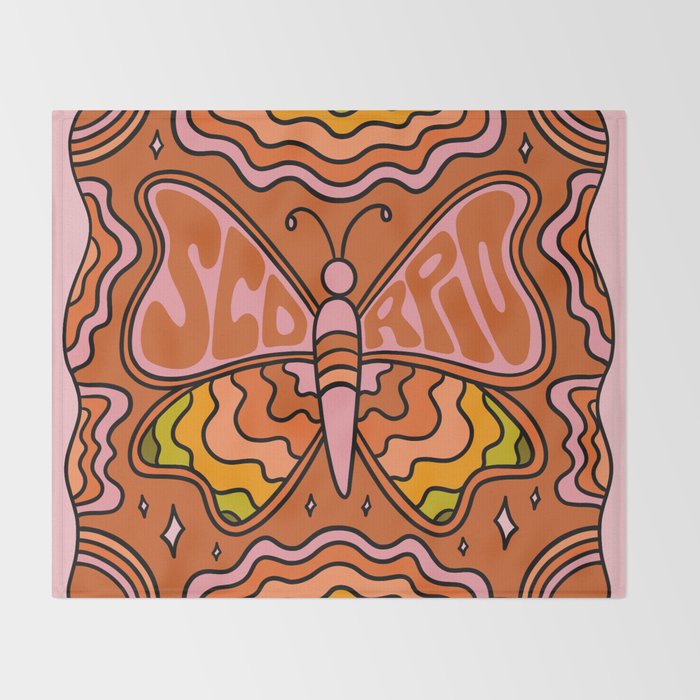 Scorpio Butterfly Throw Blanket Gallery Image 2