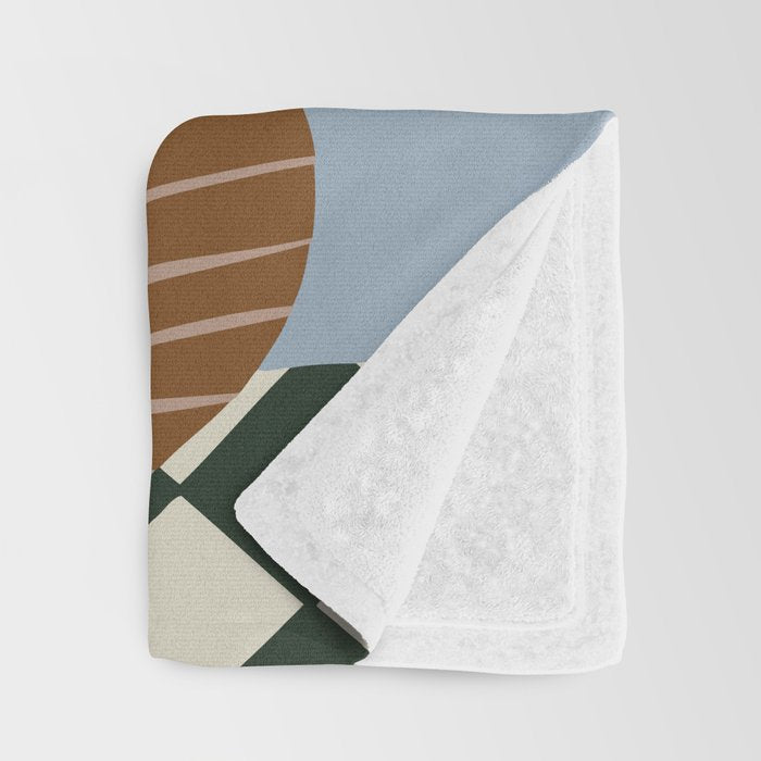 Retro clay and flower Throw Blanket Gallery Image 3