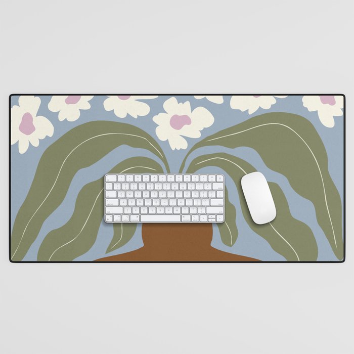 Retro clay and flower Desk Mat Gallery Image 1