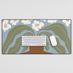 Retro clay and flower Desk Mat Gallery Image 1