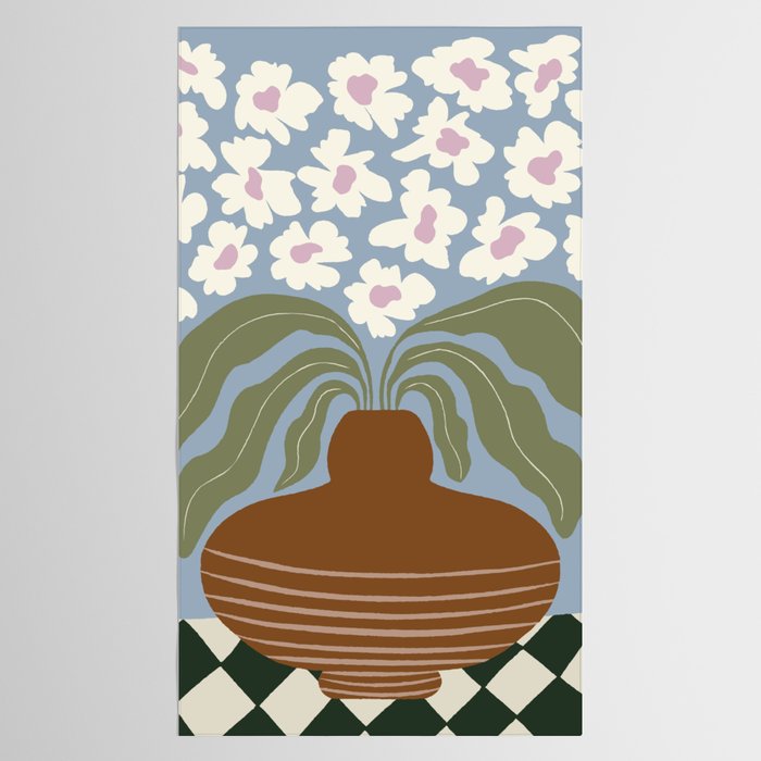 Retro clay and flower Tablecloth Gallery Image 2
