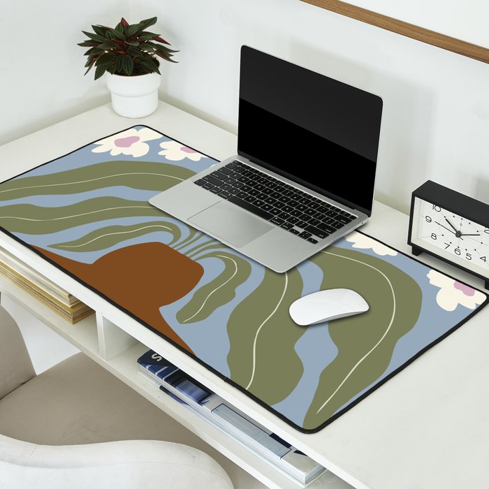 Retro clay and flower Desk Mat Gallery Image 2