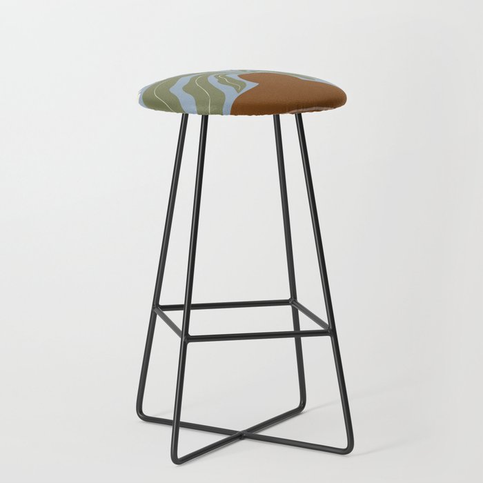 Retro clay and flower Stool Gallery Image 1
