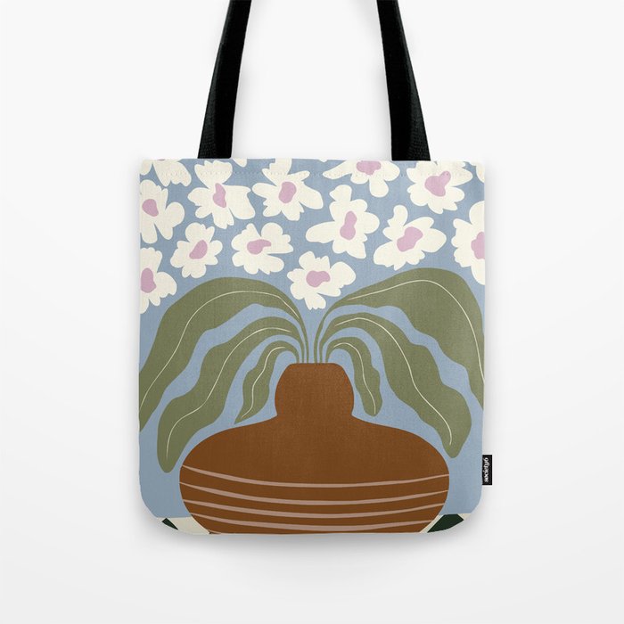 Retro clay and flower Tote Bag Gallery Image 1