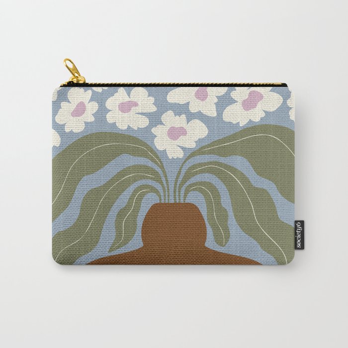 Retro clay and flower Carry All Pouch Gallery Image 1
