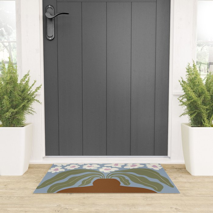 Retro clay and flower Welcome Mat Gallery Image 3