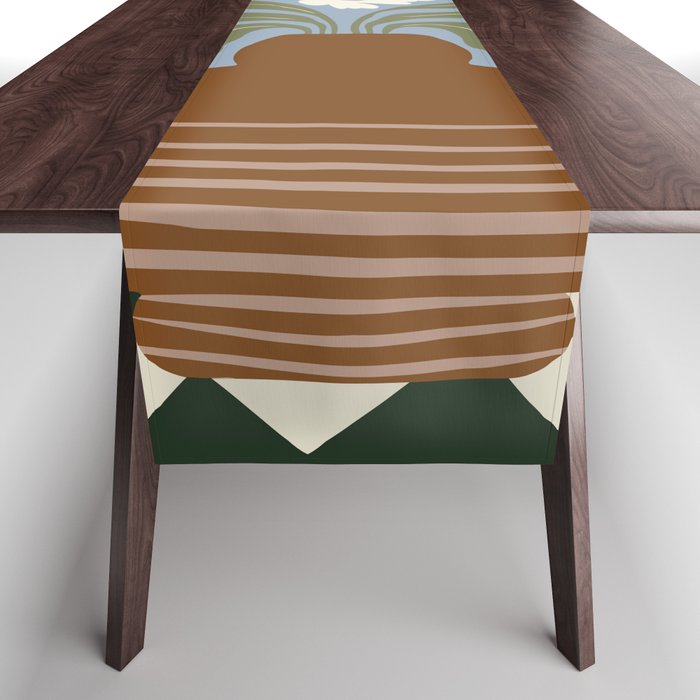 Retro clay and flower Table Runner Gallery Image 1