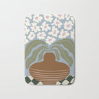 Retro clay and flower Bath Mat Gallery Image 1