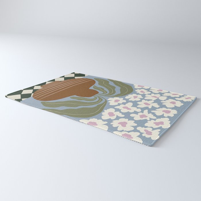 Retro clay and flower Rug Gallery Image 3