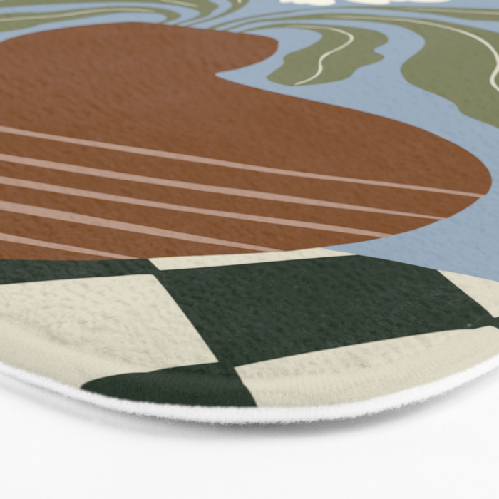 Retro clay and flower Bath Mat Gallery Image 3