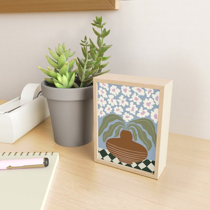 Retro clay and flower Mini Art Print Gallery Image 2