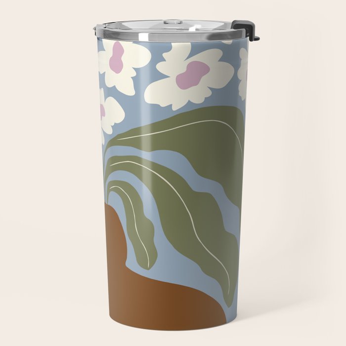 Retro clay and flower Travel Mug Gallery Image 2