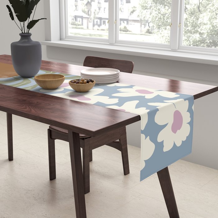 Retro clay and flower Table Runner Gallery Image 2