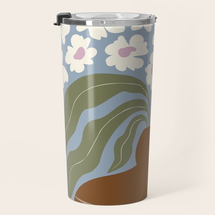 Retro clay and flower Travel Mug Gallery Image 3