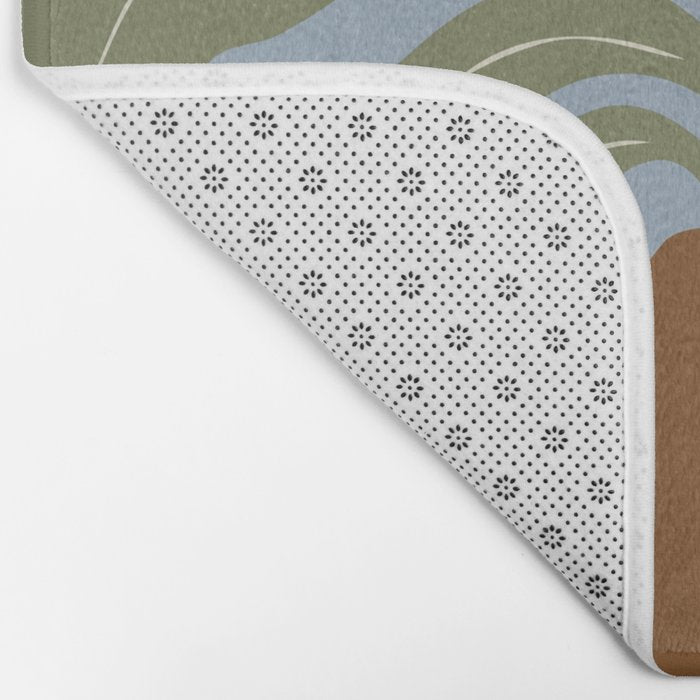 Retro clay and flower Bath Mat Gallery Image 2