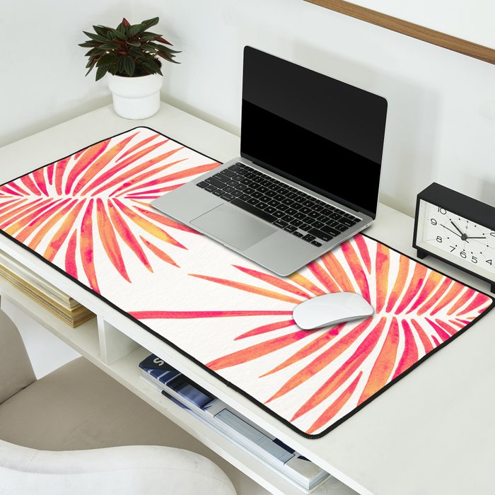 Tropical Fan Palm - Pink Palette Desk Mat Gallery Image 2