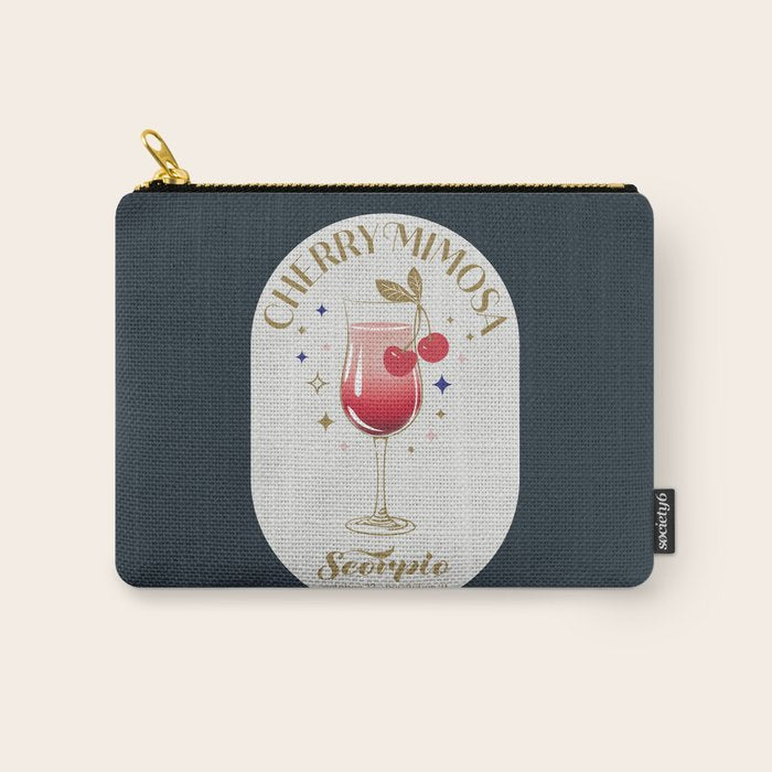 Cherry Mimosa Cocktail Zodiac Sign Carry All Pouch Gallery Image 1